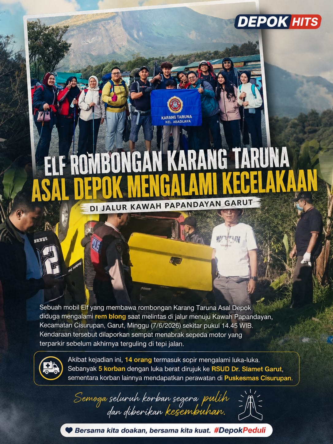 Camat Sukmajaya Respons Cepat Kecelakaan Rombongan Katar Depok di Papandayan 1 Camat sukmajaya